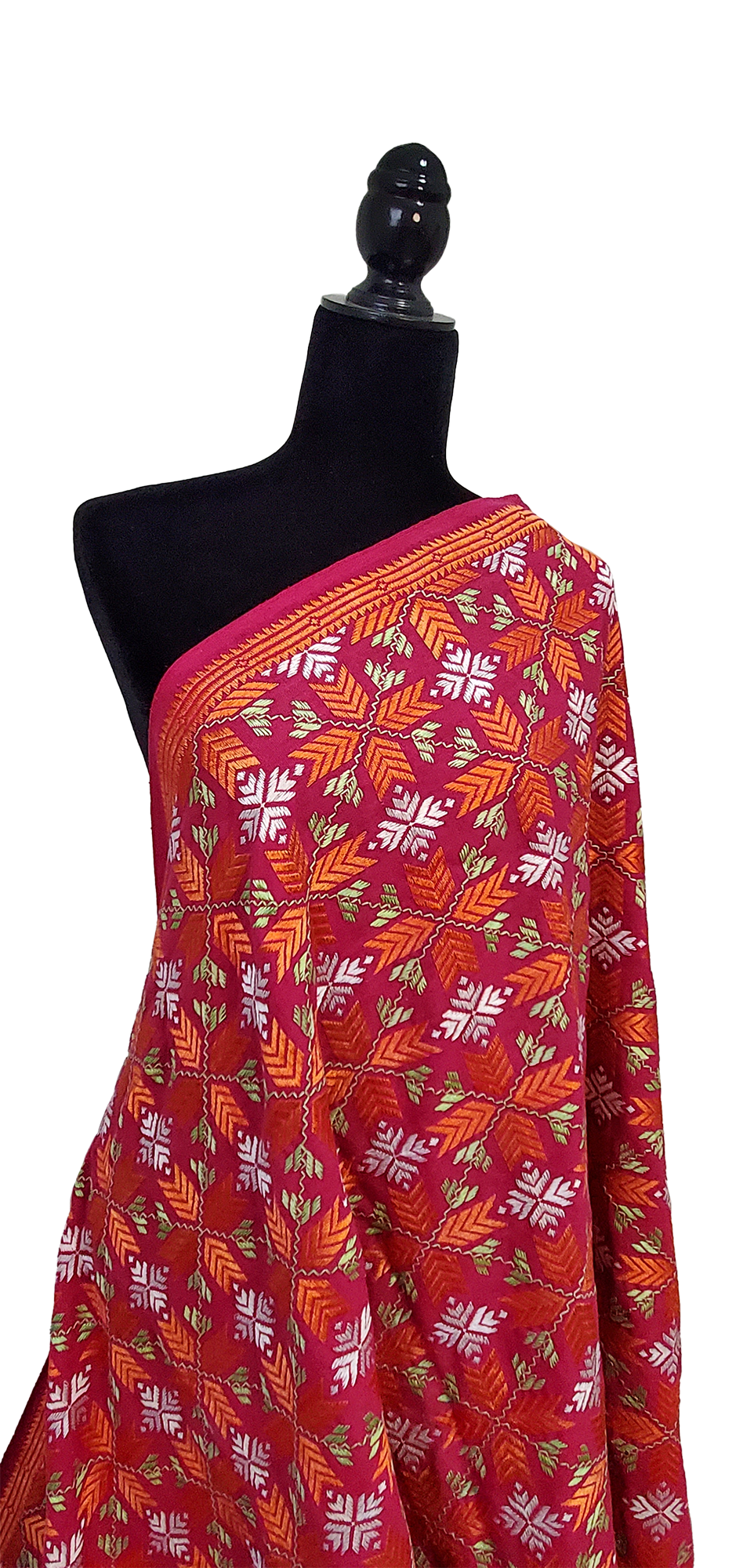 Hot Pink Handmade Khaddar Bagh Phulkari Thread Work