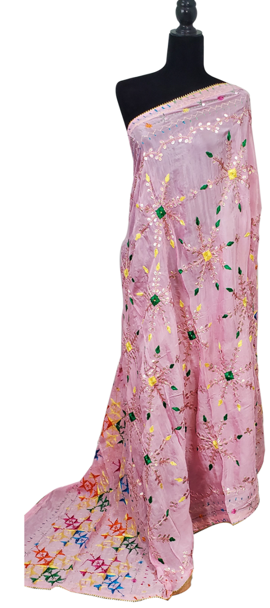 Light Pink Pure Chinon Gotta Patti, Handmade