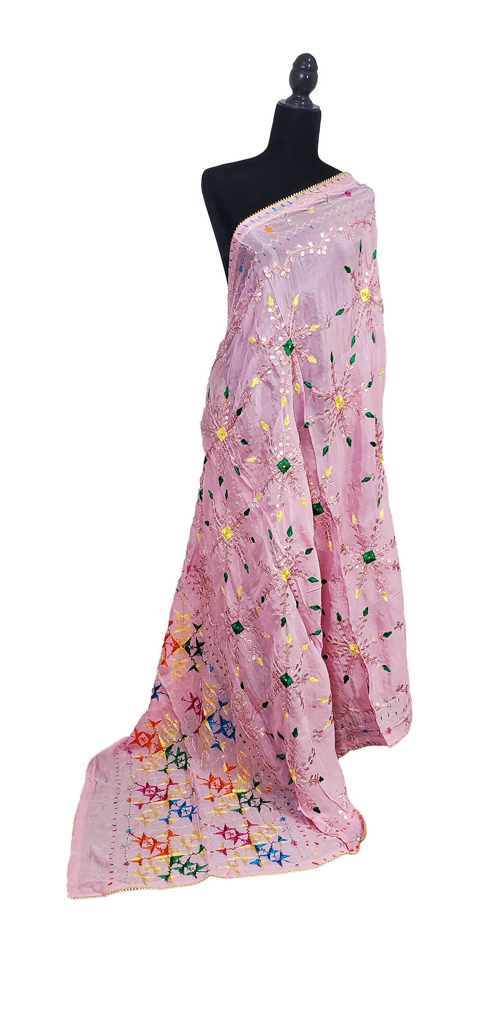 Light Pink Pure Chinon Gotta Patti, Handmade