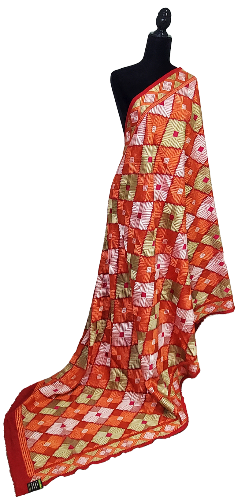 Red Handmade Khaddar Phulkari Beautifull Thread Work