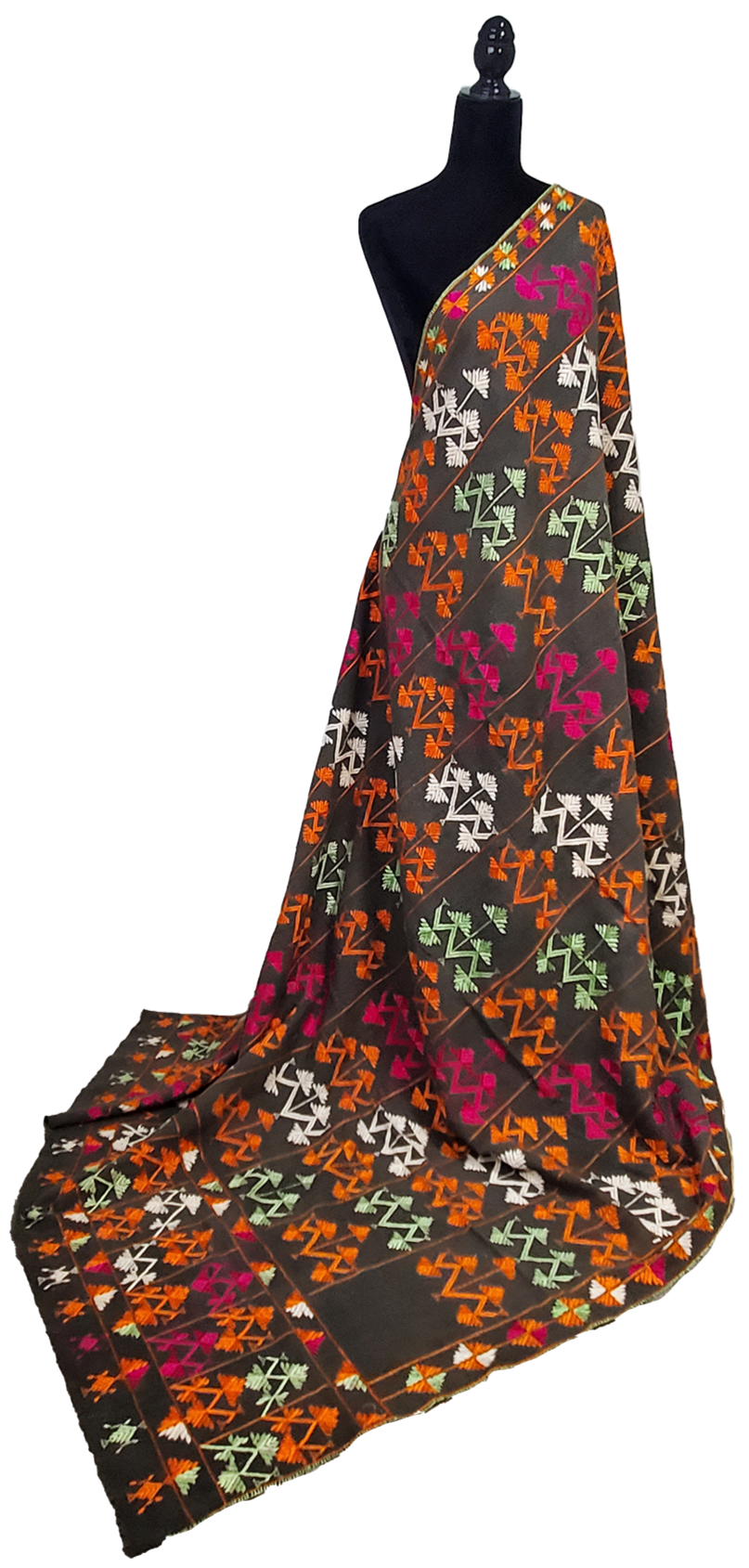 Dark Green Khaddar Handmade Beautiful Antique with Thread Work