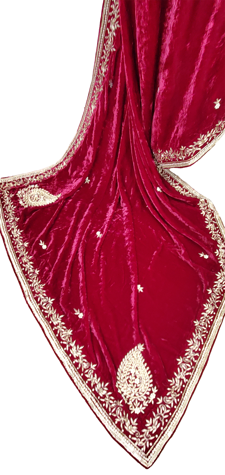 Mehroon Pure Velvet Sitara and Bead Work Done
