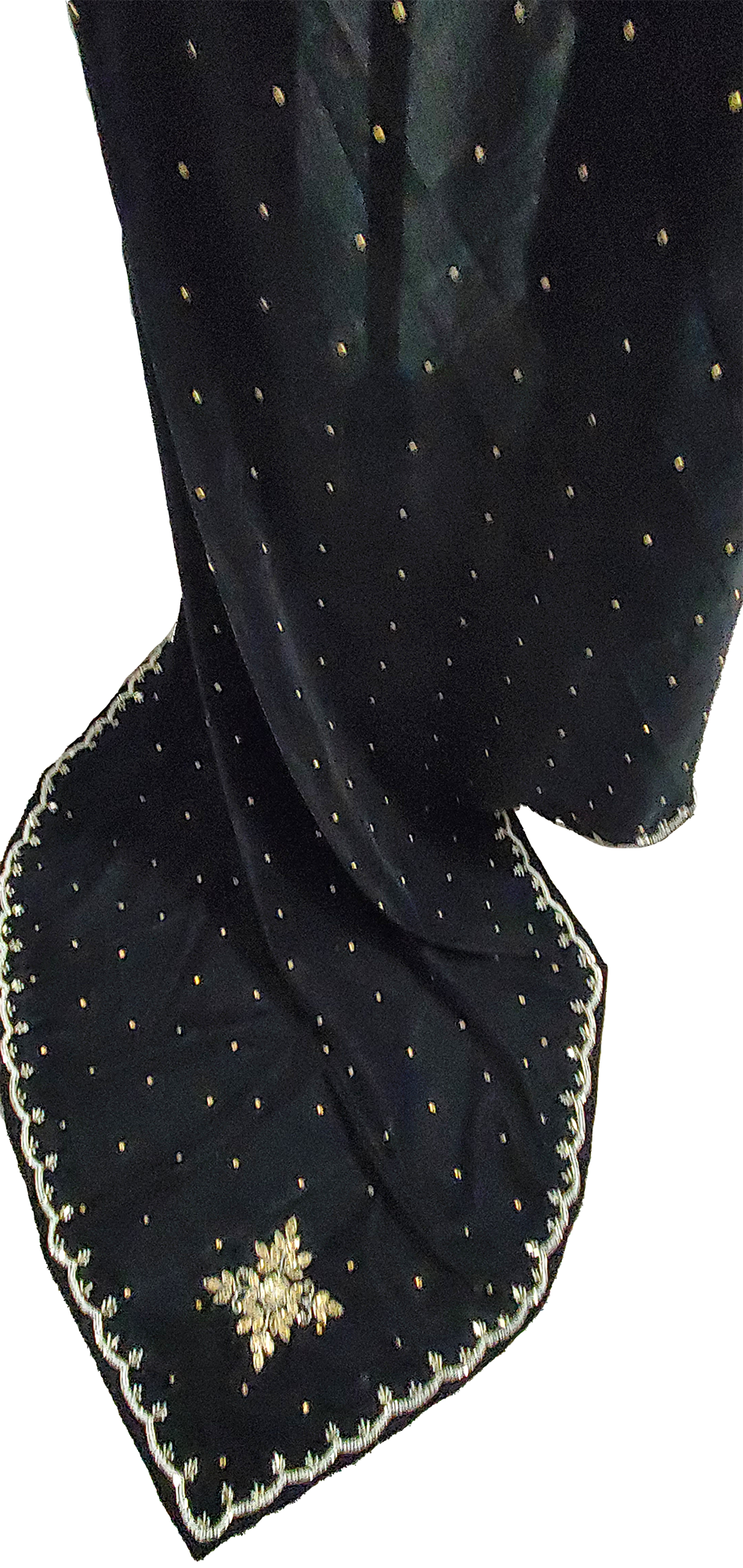 Black Micro Velvet Shawl handwork